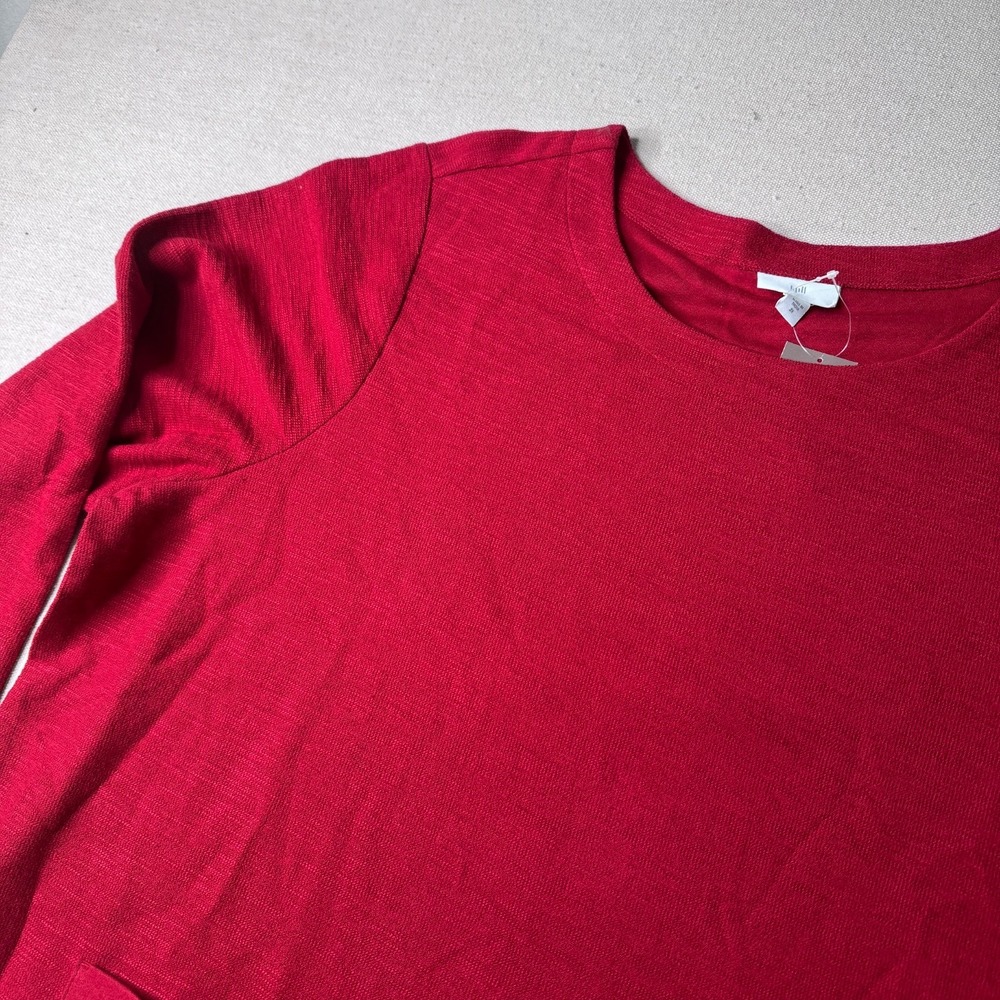 J. Jill Two-Pocket Tunic Women's Plus Size 3X Hibiscus 3/4 Sleeves NWT